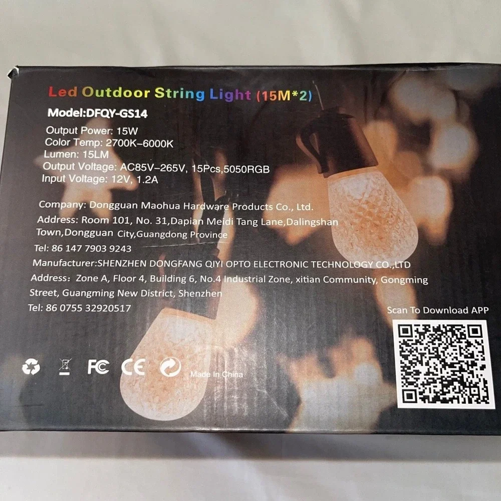 YSJ RGB Outdoor Globe String Lights Color Changing 2 Remotes